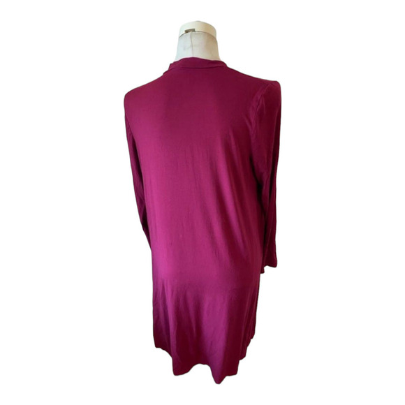 Eileen Fisher Large Berry Turtleneck Long Sleeve Shift Viscose Stretch Dress - Picture 3 of 6